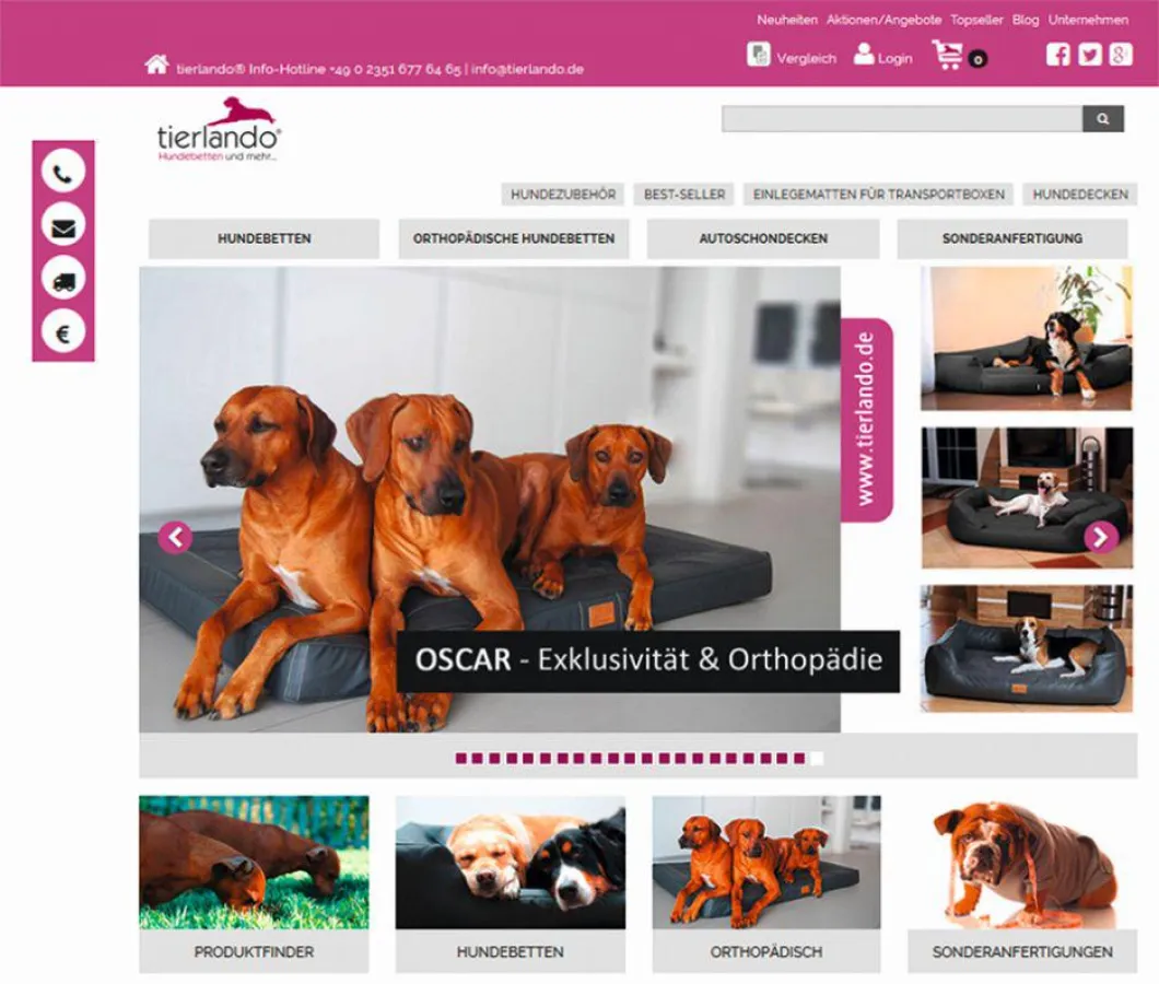 Neuer Hundebetten-Onlineshop von tierlando ab sofort online
