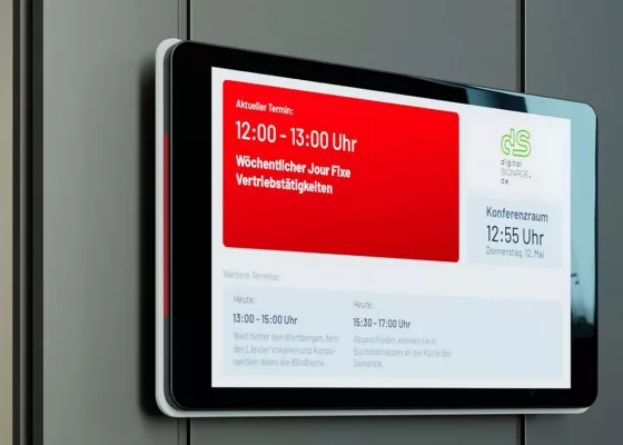 Bild: Elektronische Türschilder zur Optimierung der Raumnutzung