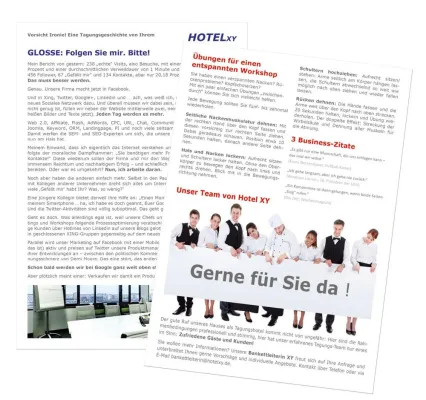 Bild: Die Überraschung zur Tagung: Originelle Geschichten auf dem Tisch