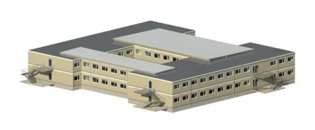 Bild: Heinkel Modulbau realisiert in vier Monaten ein 3.200 qm großes, modernes Bürogebäude für Bosch in Abstatt