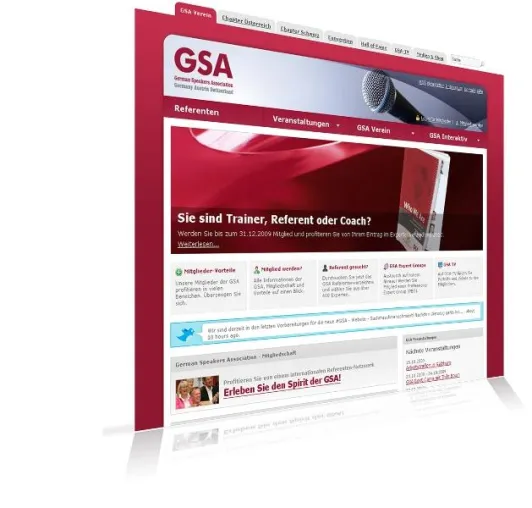 Bild: Die neue Homepage der German Speakers Association ist online