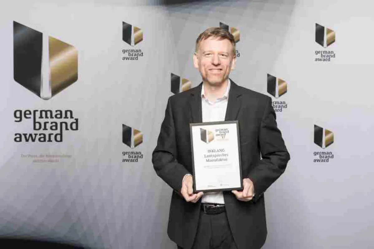 INKLANG-Geschäftsführer Thomas Carstensen bei der Verleihung des German Brand Award 2017 in Berlin