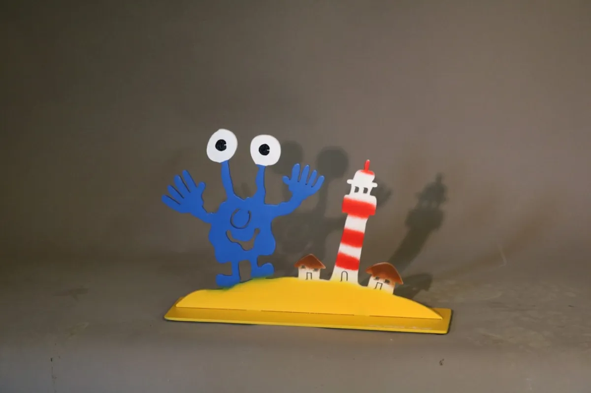 Preller, Patrick, Eine Insel mit zwei Häusern, 35x35cm, Stahl, 2018, Aufl. 30