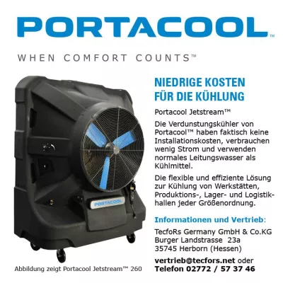 Mobile Kühlgeräte von Portacool™ für Industrie und Gewerbe Bild: Mobile Kühlgeräte von Portacool™ für Industrie und Gewerbe