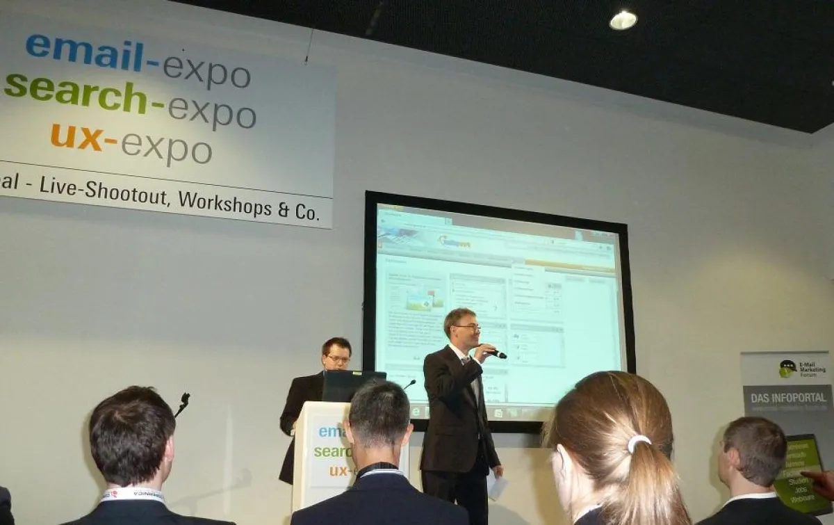 (mailingwork überzeugte beim Live-Shootout zur Email-Expo 2012; Quelle: mailingwork)