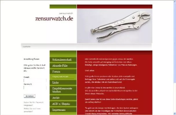 Bild: Die Website gegen Zensur der Medien