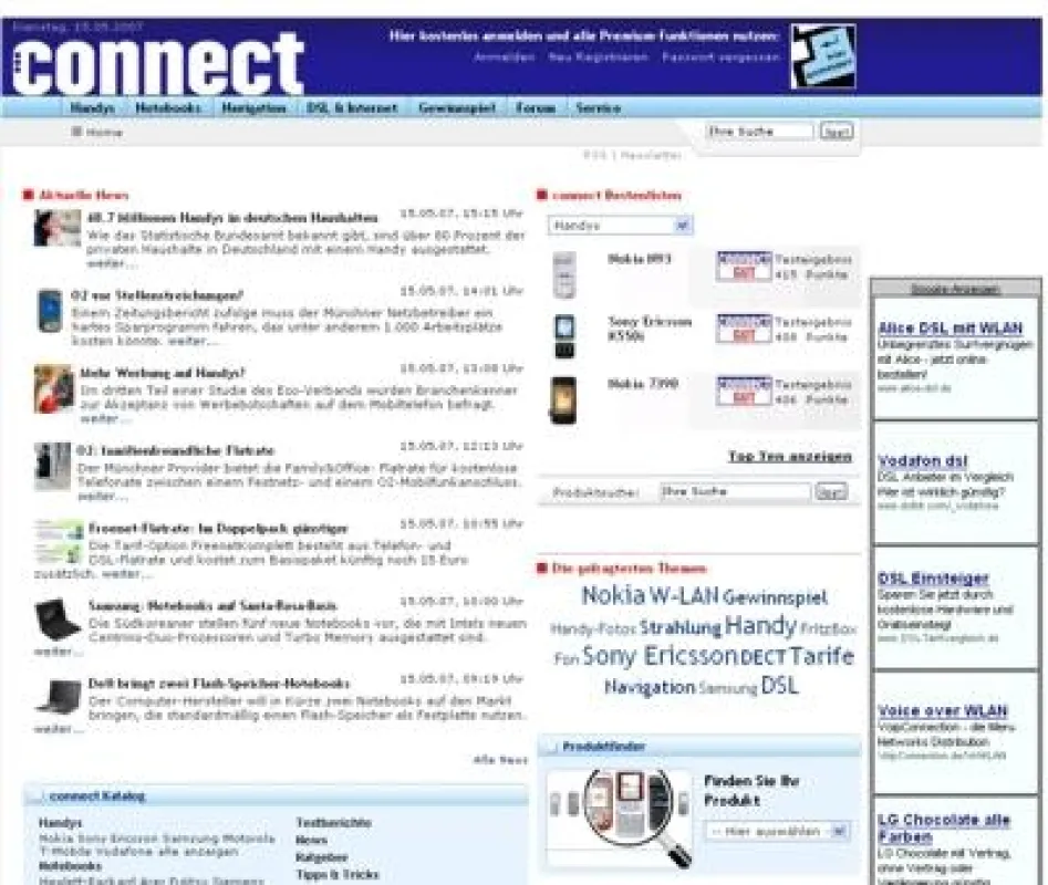 Grafik: Website www.connect.de