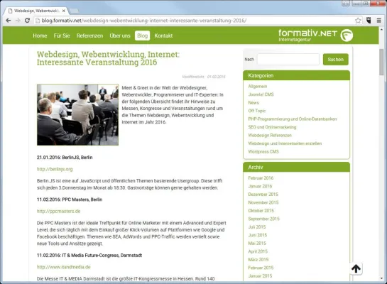 Bild: Interessante Veranstaltungen für Webdesigner, Webentwickler und Digitalagenturen
