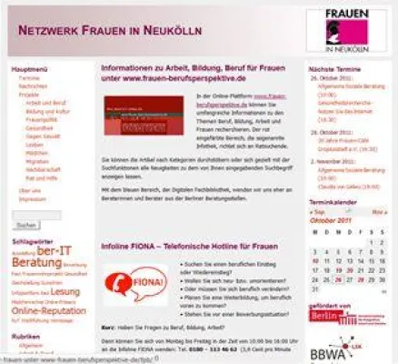 Bild: Neue Webseite frauen-in-neukoelln.de, Berlin 14.11.2011
