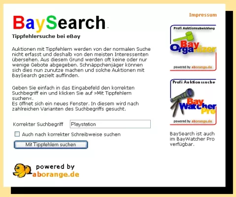 Bild: BaySearch.de: eBay-Schnäppchen per Tippfehlersuche