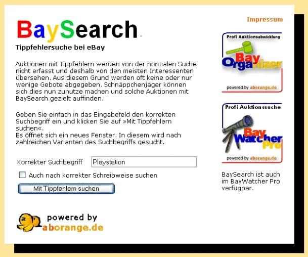 Bild: BaySearch.de: eBay-Schnäppchen per Tippfehlersuche