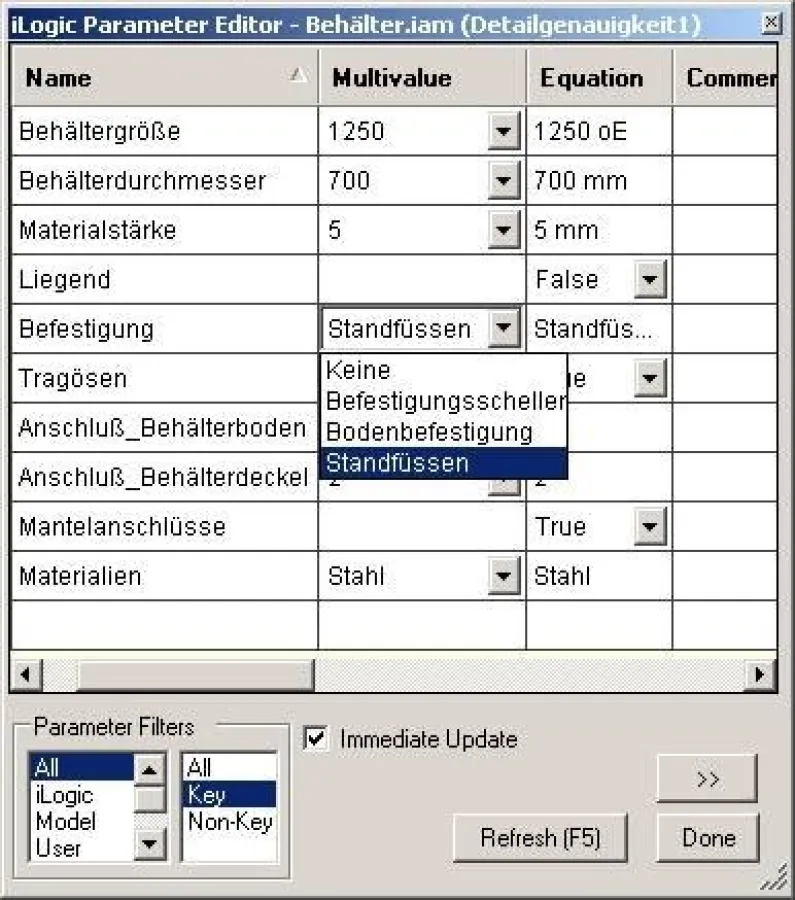 iLogic Parameter-Editor (Bild: CAD-praxis)