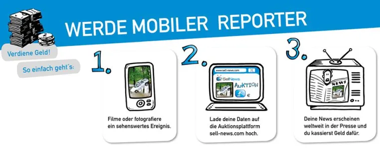 SellNews - die erste Auktionsplattform für Fotos und Videos Bild: SellNews - die erste Auktionsplattform für Fotos und Videos