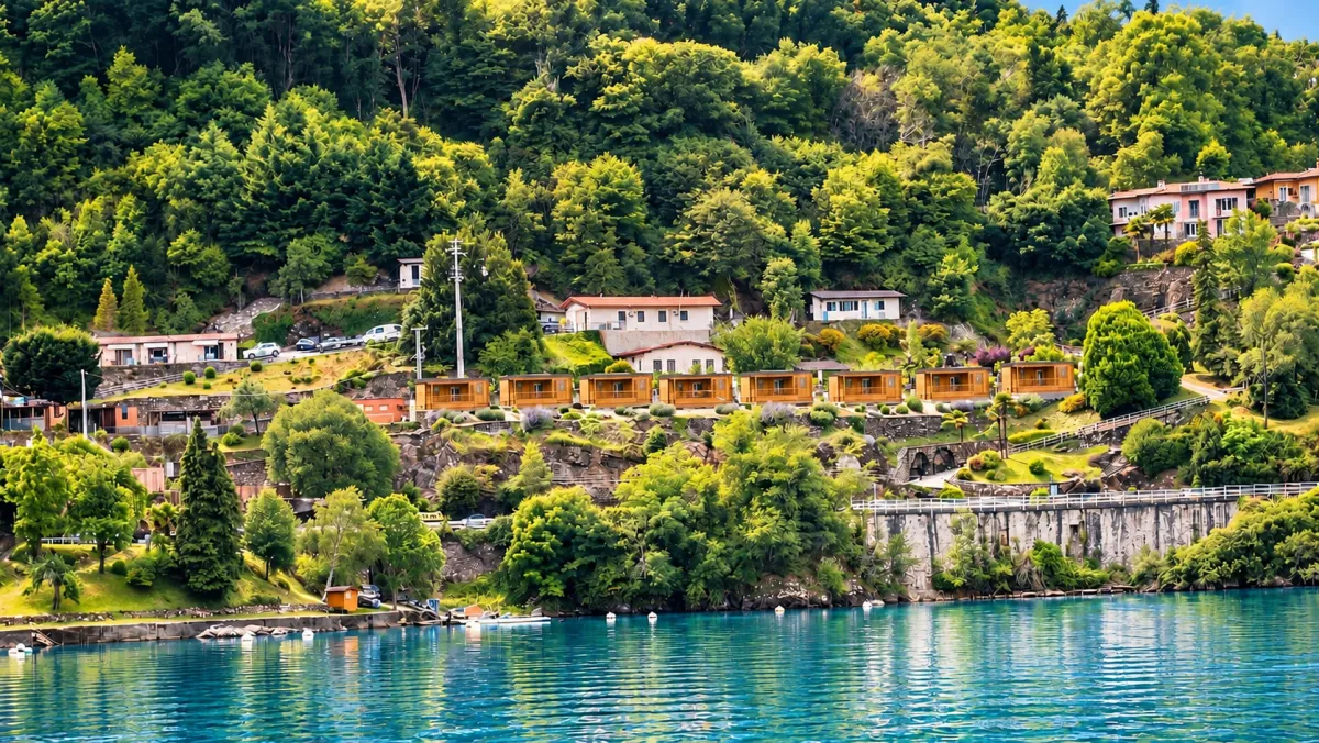 Planerische Darstellung eines Teils der neuen Mobilehomes in Cannobio am Lago Maggiore