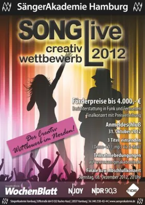Bild: 20 Jahre renommierter Songcontest – jetzt bewerben: SONGLive 2012