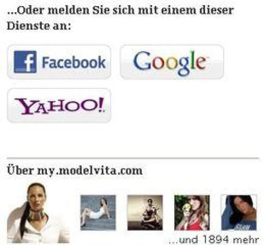 Facebook Login für Models