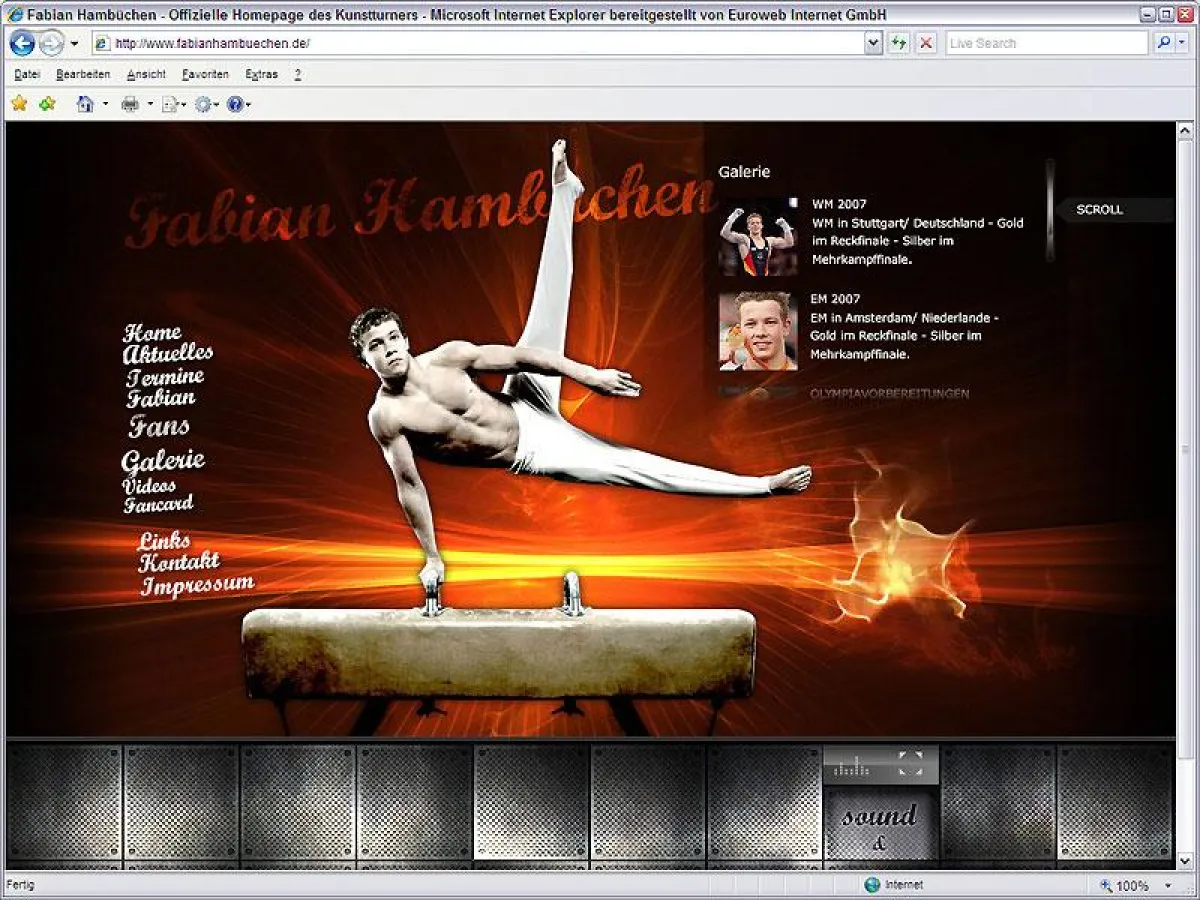 Von Euroweb konzipierter Webauftritt Hambüchens