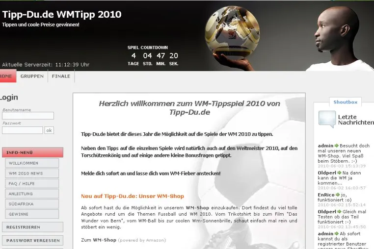 DCEonline launcht Tippspiel zur Fussball WM 2010 Bild: DCEonline launcht Tippspiel zur Fussball WM 2010