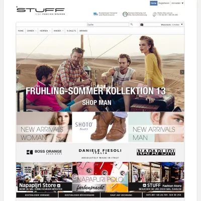 Bild: Stuff-Shop, Onlineshop für Napapijri, Hugo Boss, Closed, Shoto