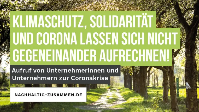 Unternehmen zusammen für Nachhaltigkeit – Wir bleiben dran! Bild: Unternehmen zusammen für Nachhaltigkeit – Wir bleiben dran!