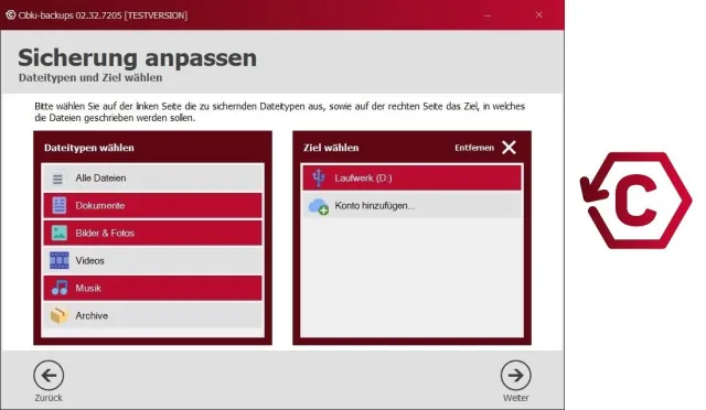 Einfache Datensicherung: Backup-Erstellung per Klick über nur noch 3 Buttons Bild: Einfache Datensicherung: Backup-Erstellung per Klick über nur noch 3 Buttons