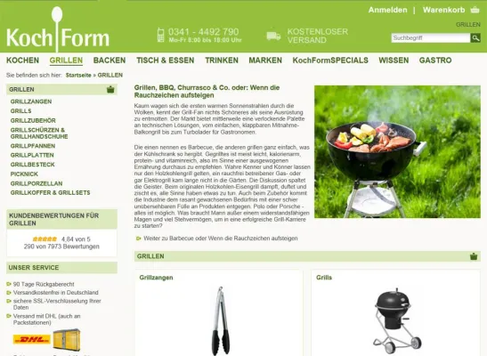 Bild: Erweitertes Angebot = Mehr Kochspaß - KochForm.de bestückt den Sommer mit neuem Grill- und Picknickzubehör