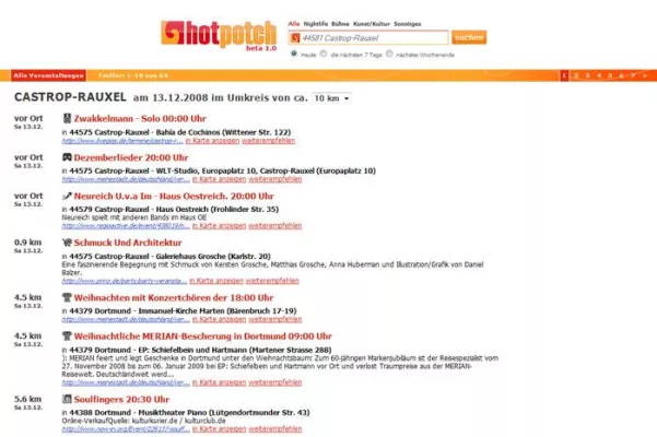 Bild: Die Eventsuchmaschine hotpotch findet Veranstaltungen für alle
