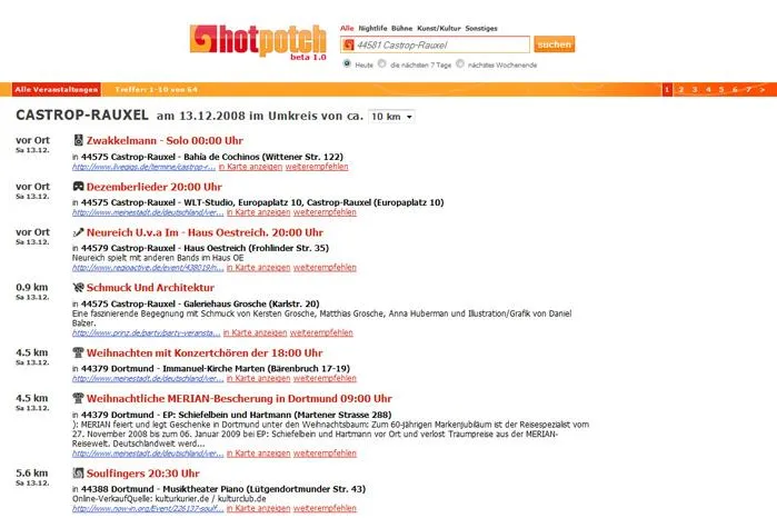 Die Eventsuchmaschine hotpotch findet Veranstaltungen für alle Bild: Die Eventsuchmaschine hotpotch findet Veranstaltungen für alle