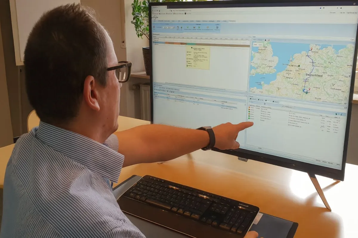 Digital PlanBoard mit KI-Touren-Optimierung. Detaillierte Übersichten mit Kilometern, Zeiten, Stopps (© AREALCONTROL GmbH)