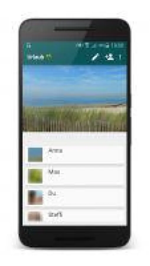 Ansicht einer erstellten Gruppe unter Android.