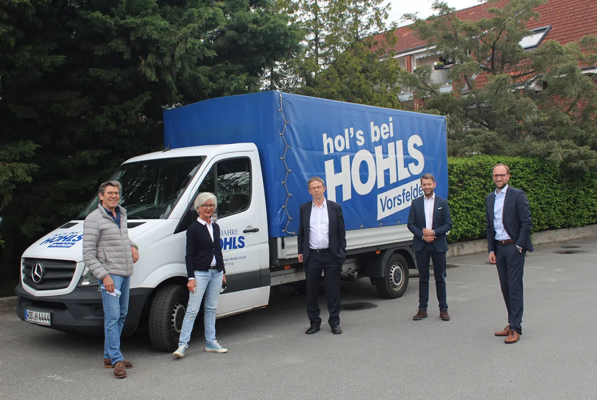 v.l. Christian Kluge, Karin Hohls-Kluge, Klaus Mohrs, Dennis Weilmann, Jens Hofschröer (© WMG Wolfsburg)