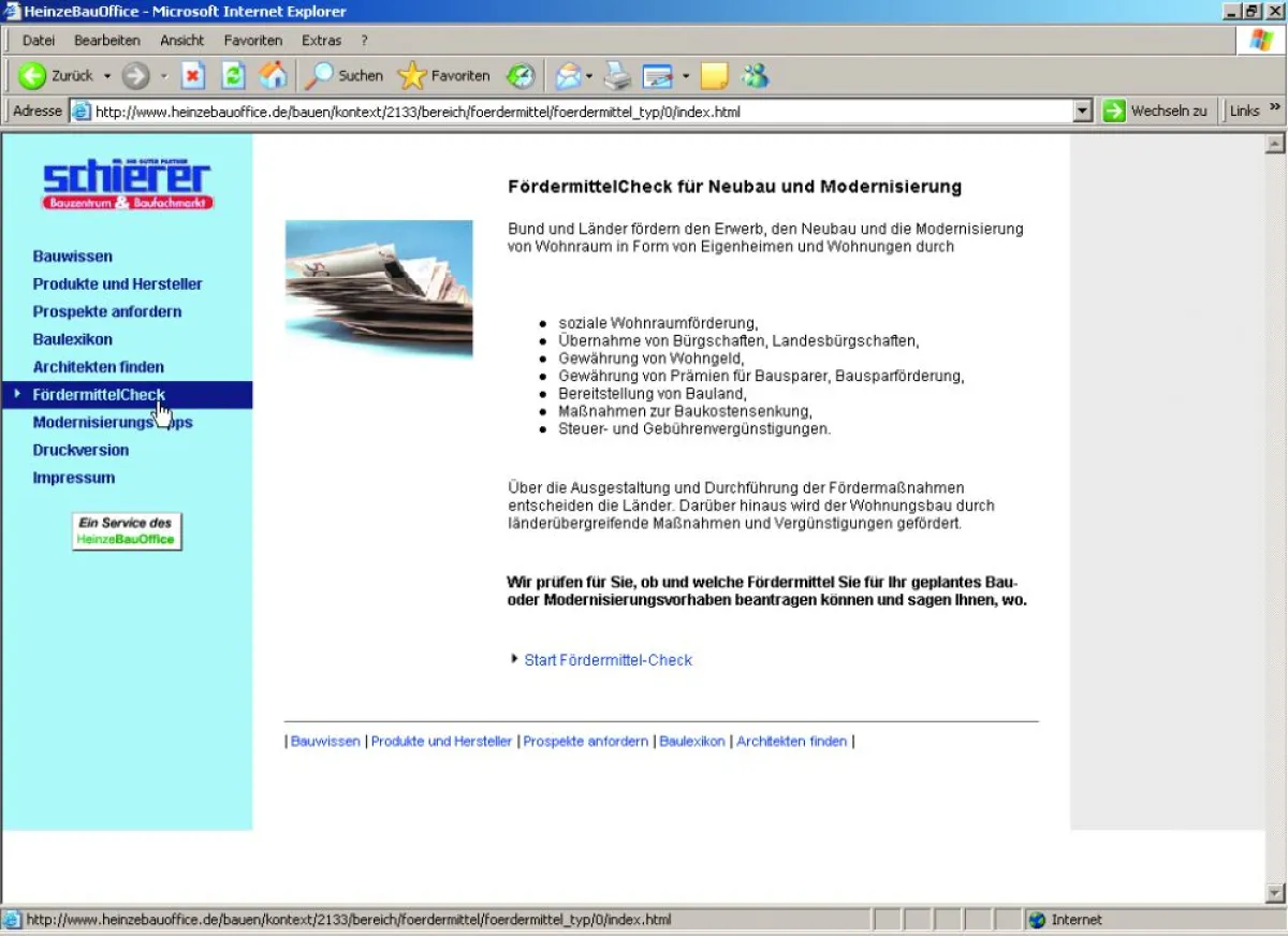 Händlerspezifische Anpassung des FördermittelCheck unter www.maxschierer.de