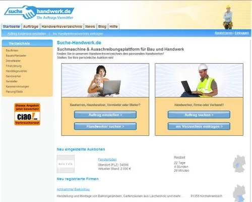 Bild: Handwerker - Neue Aufträge finden und den Umsatz steigern. Suche-Handwerk.de bietet neue Vertriebskanäle