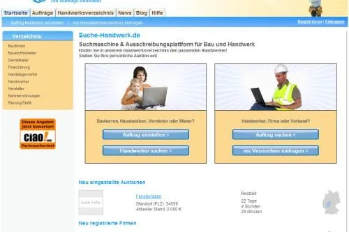 Bild: Handwerker - Neue Aufträge finden und den Umsatz steigern. Suche-Handwerk.de bietet neue Vertriebskanäle