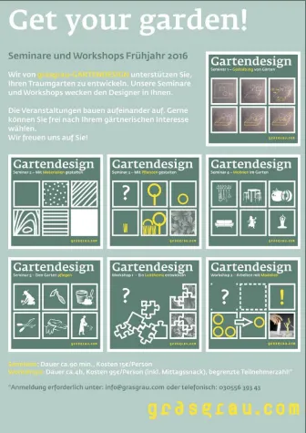 Gartendesign, Beratung, Seminare und Workshops - Frühjahr 2016 Bild: Gartendesign, Beratung, Seminare und Workshops - Frühjahr 2016