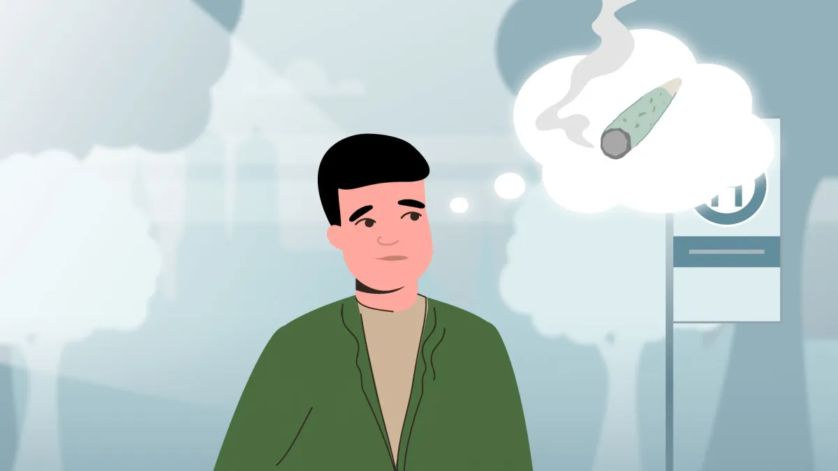 Elias war in der Ausbildung immer ehrgeizig, aber jetzt würde er am liebsten schon morgens kiffen (© Stiftung