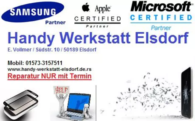 Bild: Handy Werkstatt Elsdorf / Reparatur von iPhone Samsung und anderen Mobiltelefonen / Smartphones / Tablet