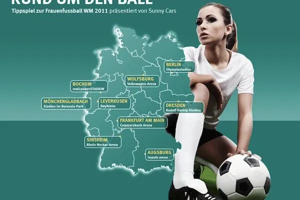 Spiel & Spaß mit Sunny Cars:?Mietwagen-Vermittler startet Online-Tippspiel zur Frauen Fußball-WM Bild: Spiel & Spaß mit Sunny Cars:?Mietwagen-Vermittler startet Online-Tippspiel zur Frauen Fußball-WM