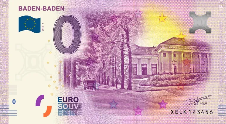 Bild: 0-Euro Souvenirschein Baden-Baden