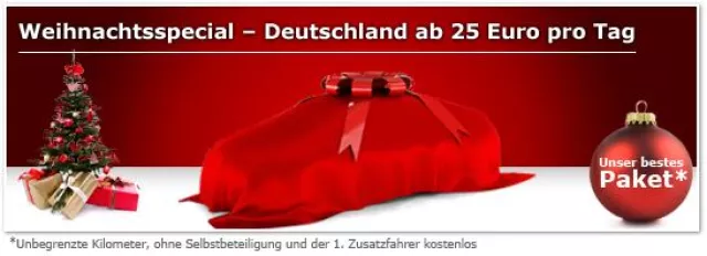 Bild: Weihnachtsgeschenk für mietwagenmarkt-Kunden – Deutschland Mietwagen ab 25 Euro pro Tag