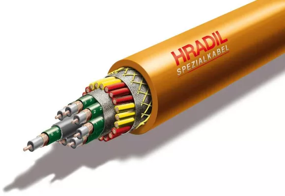 Bild: Ein Kabel. Acht Koaxe. Hradil Spezialkabel GmbH stellt neues HYFLEX Kabel mit acht integrierten Koaxen vor.