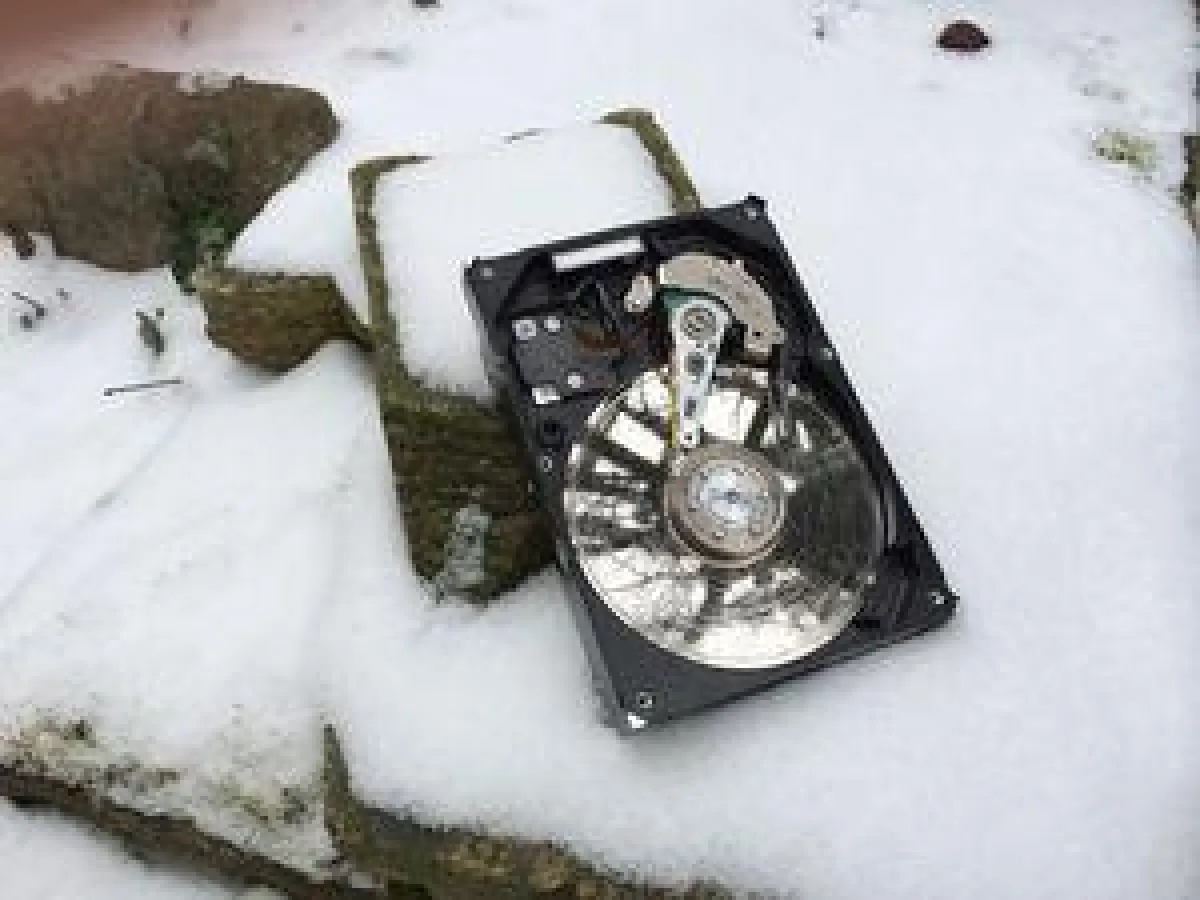 Festplatte im Schnee
