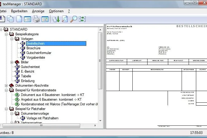 Bild: texManager - Textbausteine und Vorlagen für MS Word verwalten