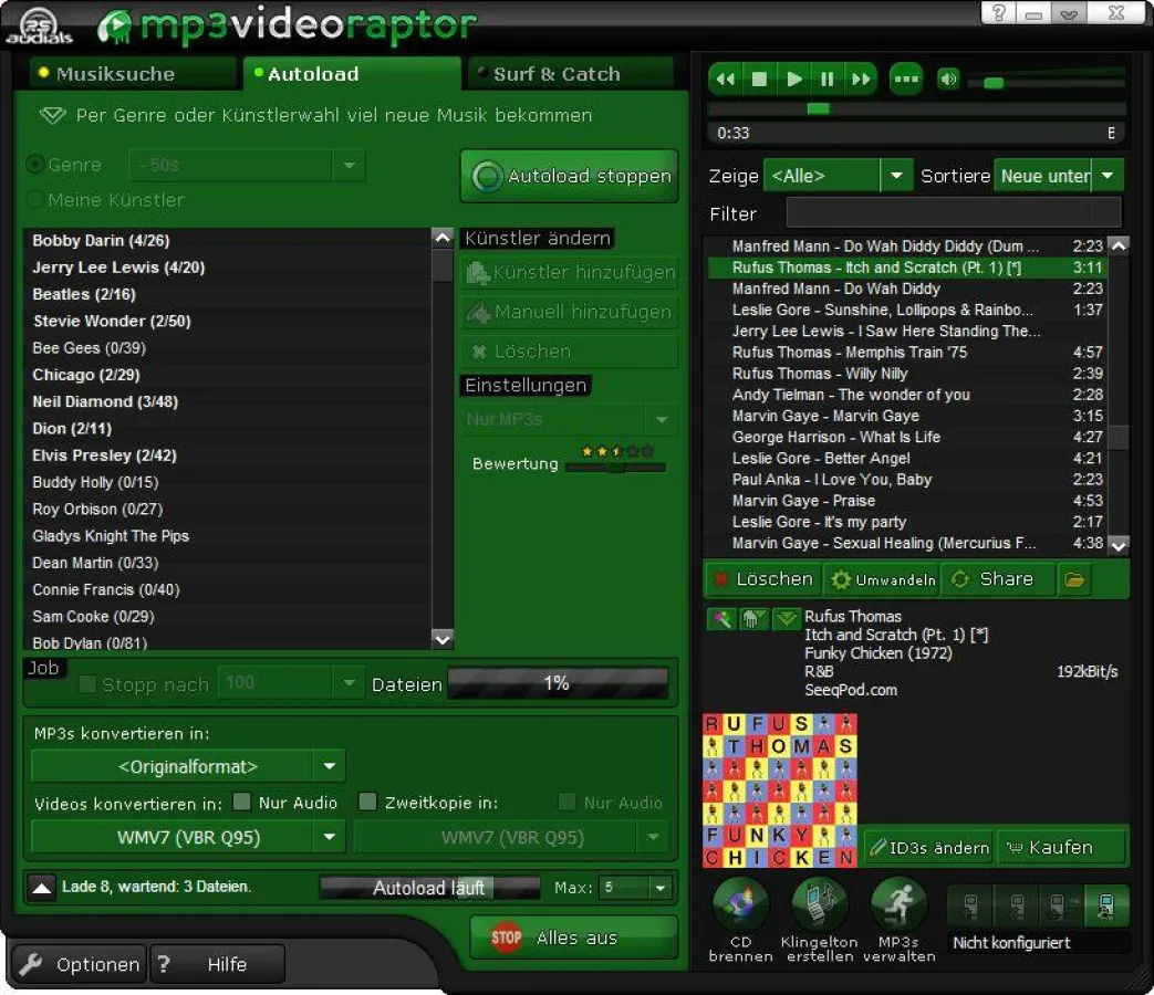Mit dem neuen Autoload-Feature können massenweise MP3 und Videos geladen werden!