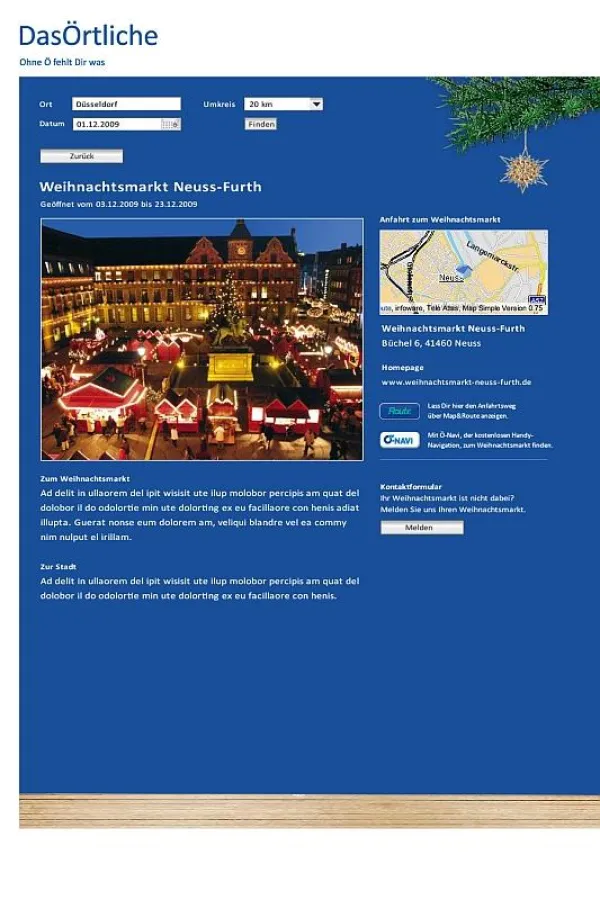 DasÖrtliche Weihnachtsmarktsuche im Internet