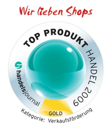 Bild: TOP PRODUKT HANDEL 2009 - Gold-Medaille für Shopverzeichnis Wir lieben Shops