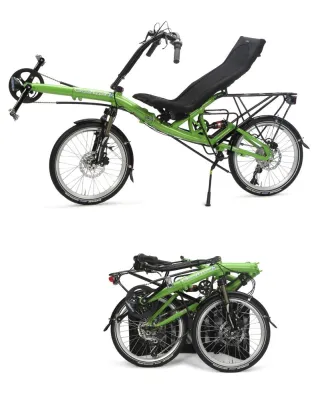 Weltpremiere auf der Fahrradmesse Eurobike 2007: Faltbares Tourenliegerad "GrassHopper fx" Bild: Weltpremiere auf der Fahrradmesse Eurobike 2007: Faltbares Tourenliegerad "GrassHopper fx"