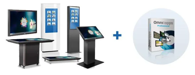 Bild: Gratis Software-Lizenz von Omnitaps Professional mit Philips Public Signage Multi-User Touch Displays