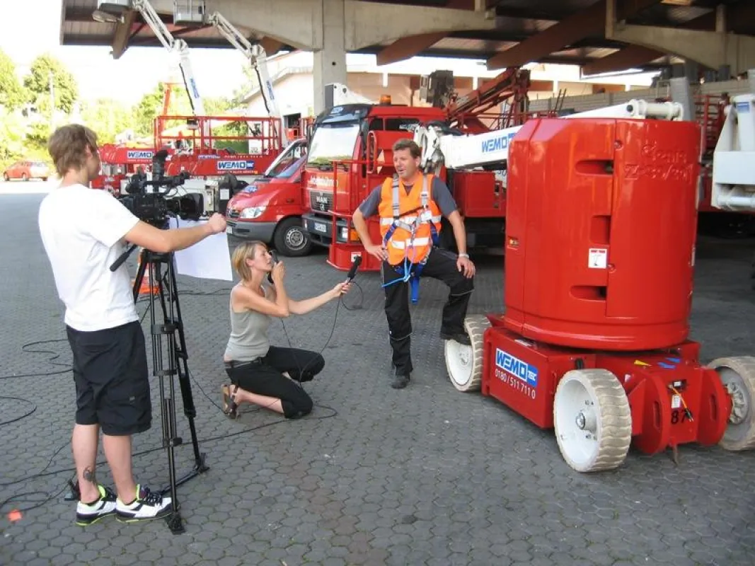 Michael Vogel bei den Filmaufnahmen zu WEMO-tec's IPAF Film