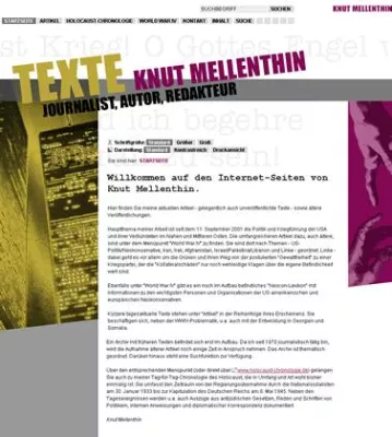 Bild: Der Autor der Holocaust-Chronologie jetzt mit weiterer TYPO3-Website im Internet